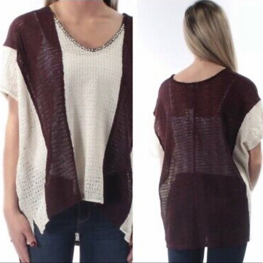 Sanctuary crochet knit boho oversized top